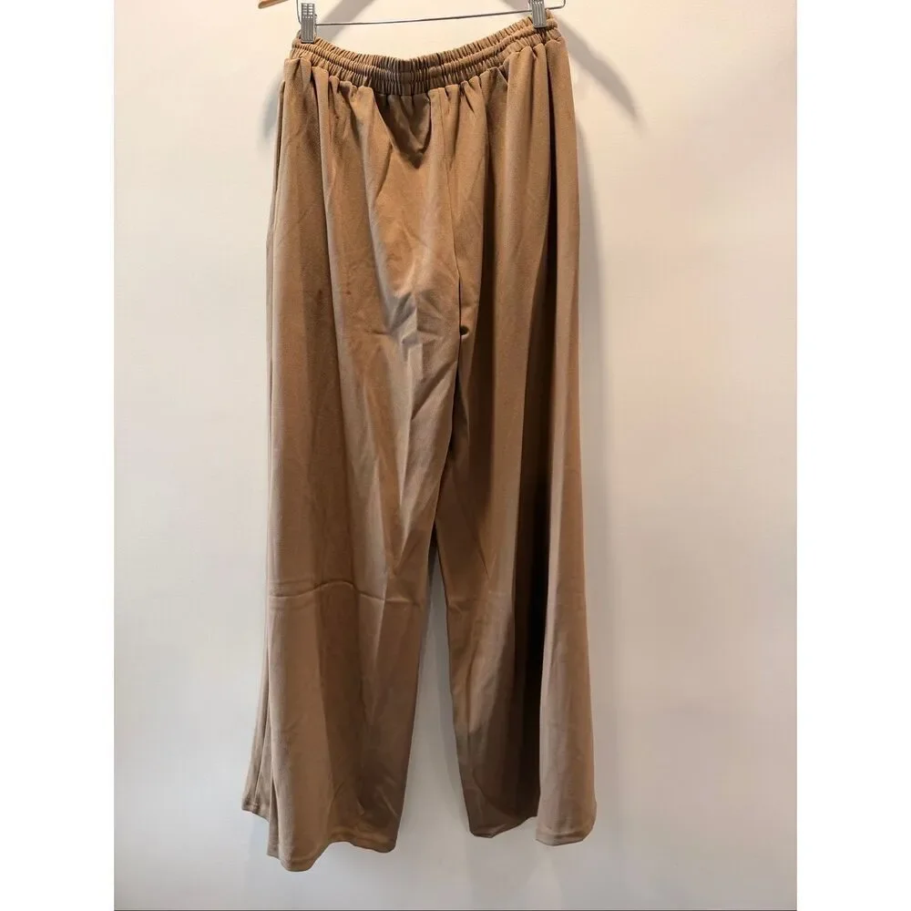 Crepe Woven Wide Leg Pant 33 - Mocha
